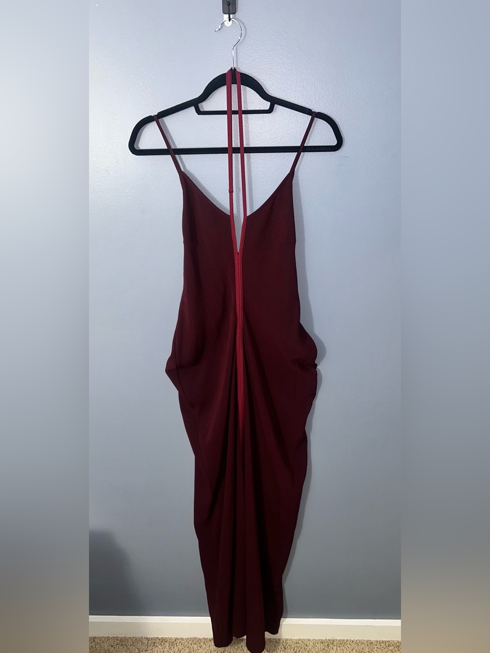 Ouse Waag Hanging Halter Burgundy Dress 24SS
